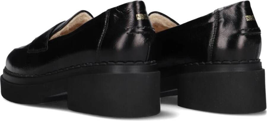 Nubikk Zwarte Bont Loafer Dames Instapper Black Dames