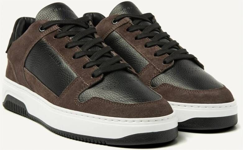 Nubikk Zwarte Court Sneakers Brown Heren