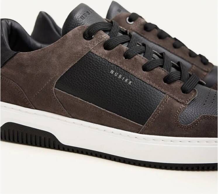 Nubikk Zwarte Court Sneakers Brown Heren