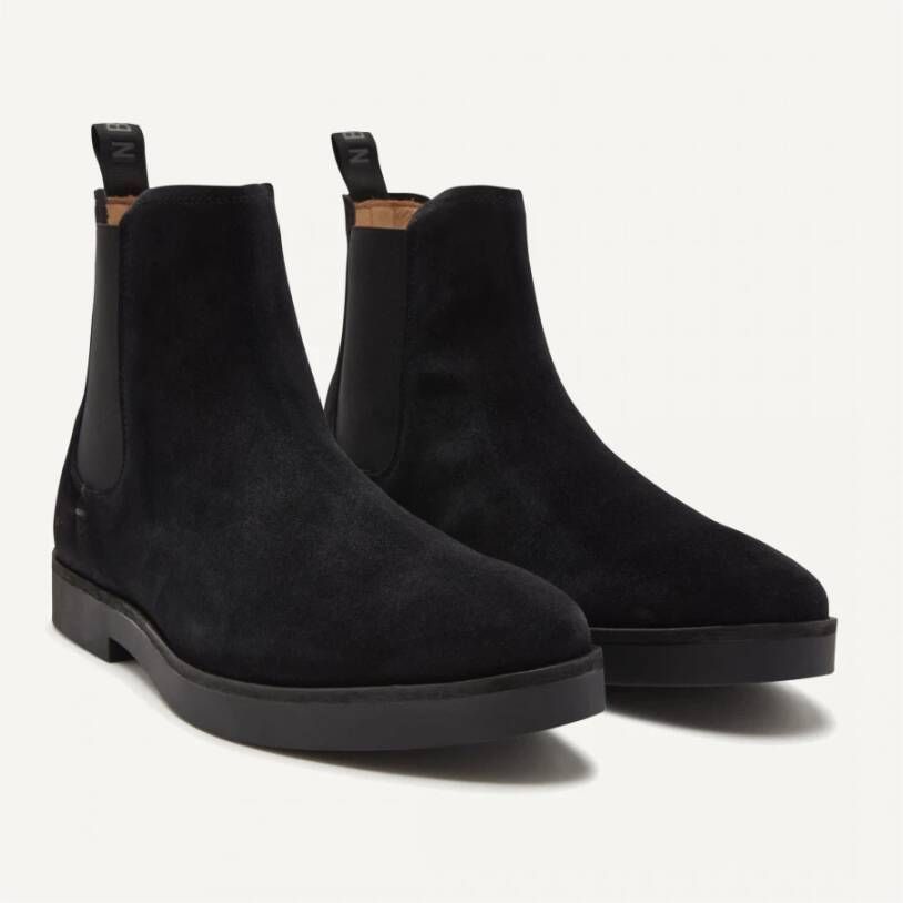 Nubikk Zwarte Suède Chelsea Boot Black Heren