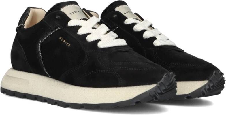 Nubikk Zwarte Suède Chunky Sole Sneakers Black Dames