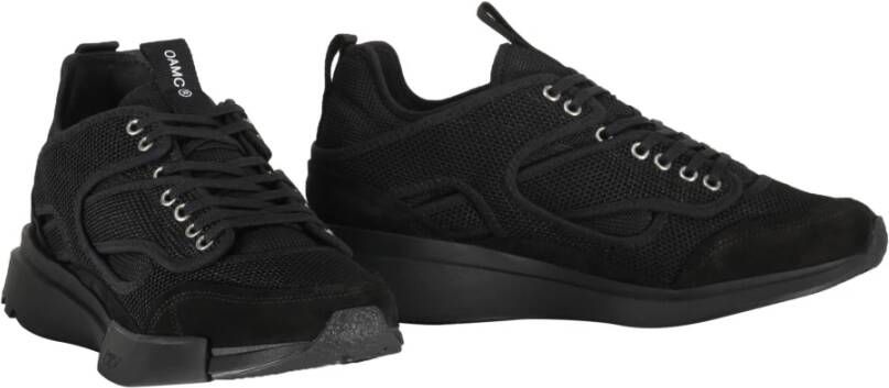 Oamc Mesh lage sneakers met suède details Black Heren