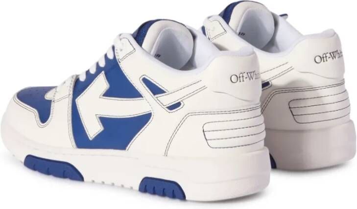 Off White Blauw en wit leren sneakers met pijl motief White Heren