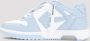 Off White Blauwe Leren Sneakers Trendy Stijl Blue Heren - Thumbnail 16