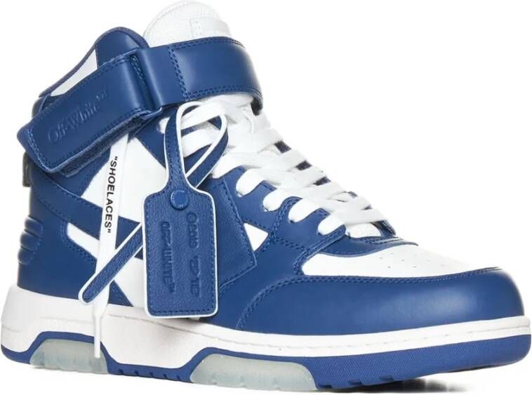 Off White Blauwe Sneakers Mid Top Schoenen Blue Heren