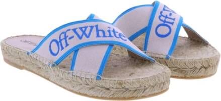 Off White Bookish Criss Cross Espadrill Blauw Dames