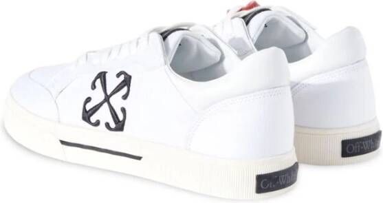 Off White Canvas Sneaker met Geborduurd Logo White Heren