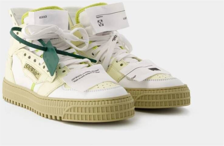 Off White Casual Leren Sneakers Roomwit Beige Dames