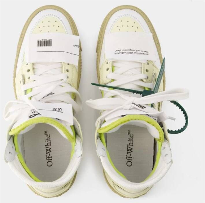 Off White Casual Leren Sneakers Roomwit Beige Dames