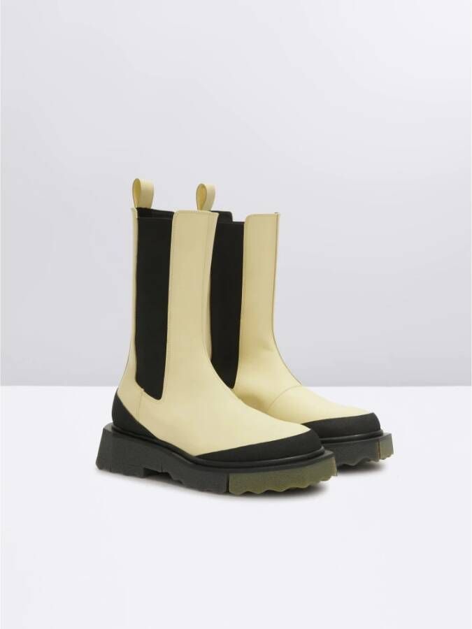 Off White Chelsea Boot Spons-effect Crème Militair Beige Dames