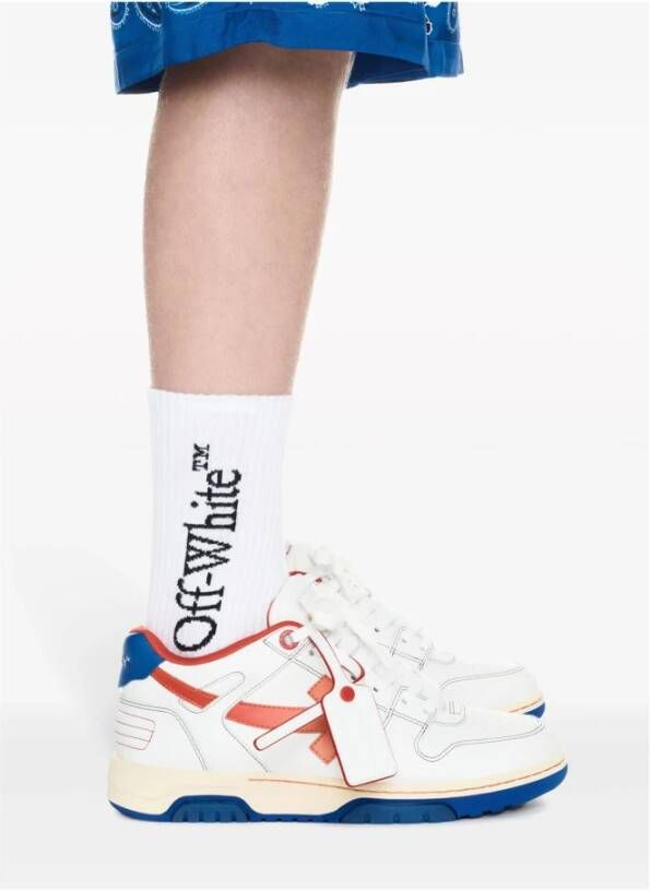 Off White Contraststiksel Sneakers Wit Rood Multicolor Heren - Foto 4
