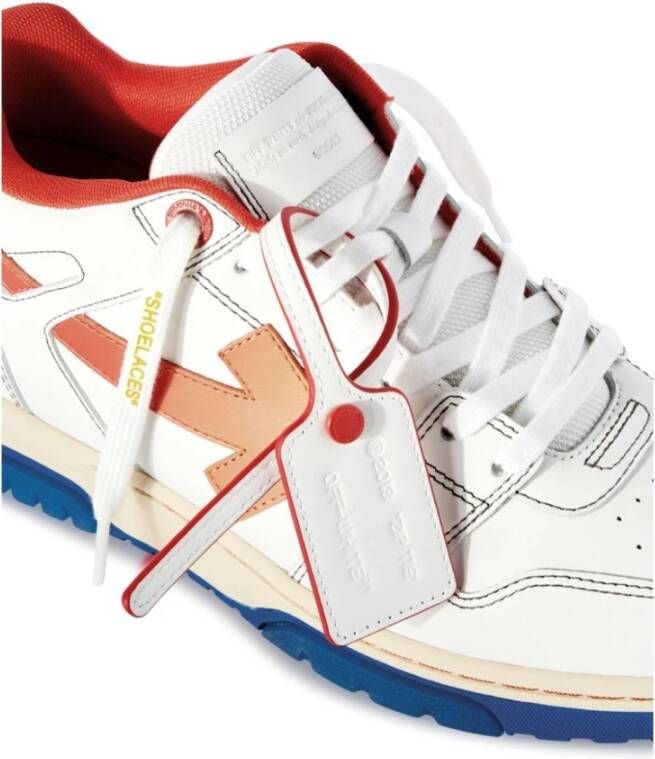 Off White Contraststiksel Sneakers Wit Rood Multicolor Heren - Foto 5