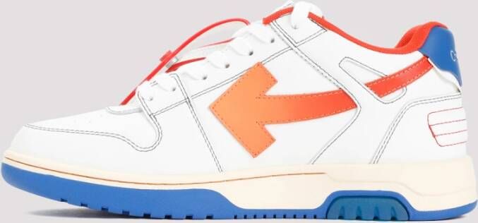 Off White Contraststiksel Sneakers Wit Rood Multicolor Heren