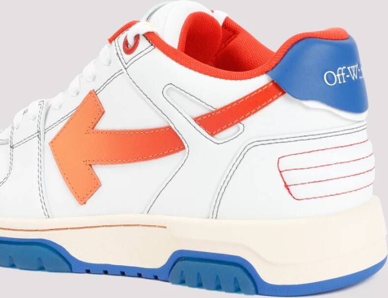 Off White Contraststiksel Sneakers Wit Rood Multicolor Heren