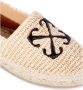 Off White Geborduurde Arrow Raffia Espadrilles Beige Dames - Thumbnail 9