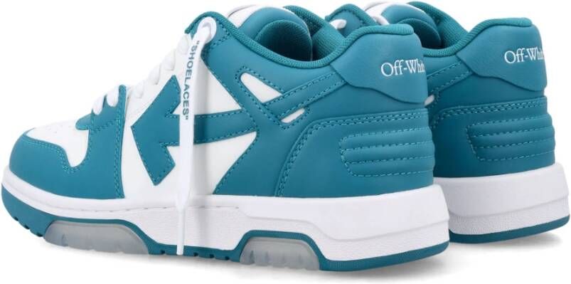 Off White Geperforeerde Leren Sneakers Blue Dames