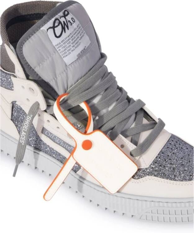 Off White Glitter Detail Sneakers White Dames