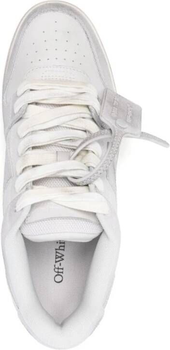 Off White Grijze Suède Sneakers met Handtekeningdetails White Heren