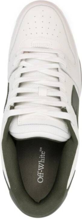 Off White Groene leren sneakers White Heren