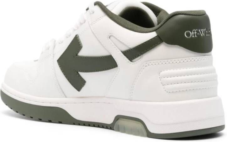 Off White Groene leren sneakers White Heren