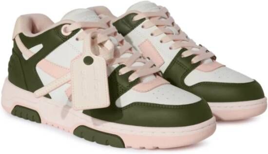 Off White Groene Sneakers met Pijl Motief Multicolor Dames