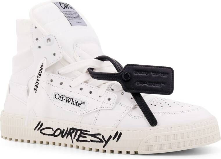 Off White High-top Sneakers met Geperforeerde Details White Heren