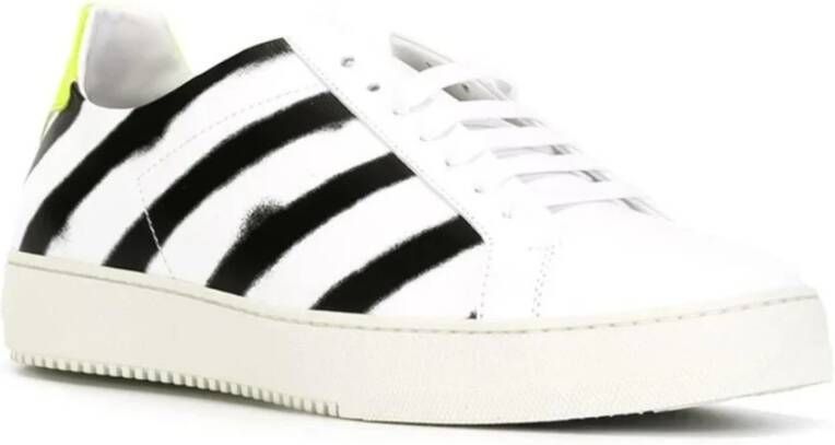 Off White Italiaanse Leren Sneakers Sprayverf White Dames