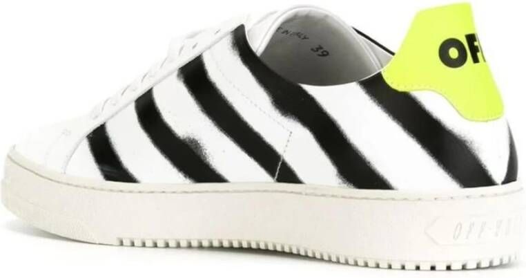 Off White Italiaanse Leren Sneakers Sprayverf White Dames