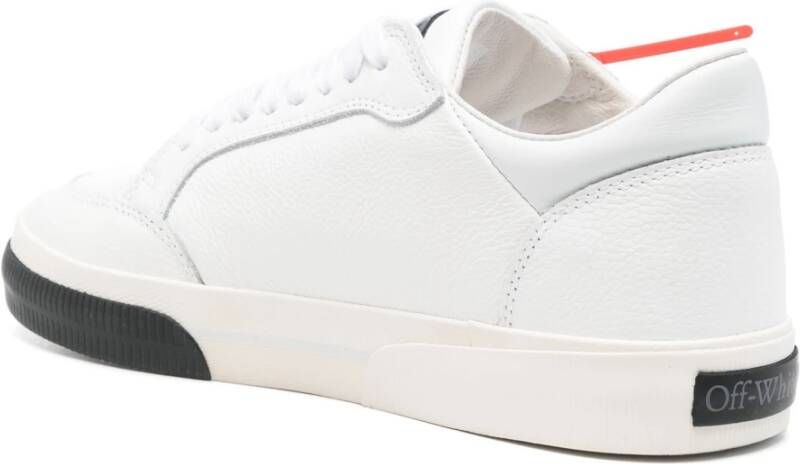 Off White Lage Gevulkaniseerde Leren Sneakers White Heren