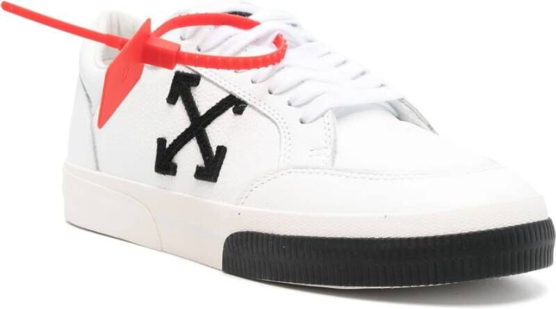 Off White Lage Gevulkaniseerde Leren Sneakers White Heren