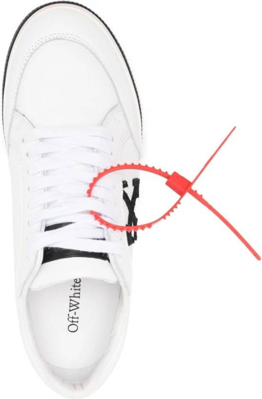 Off White Lage Gevulkaniseerde Leren Sneakers White Heren