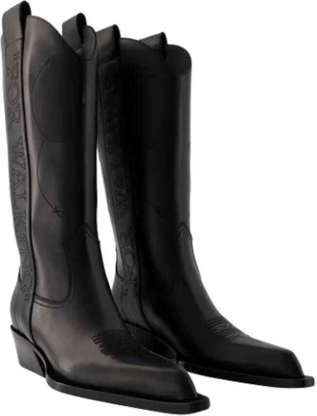 Off White Leather boots Black Dames