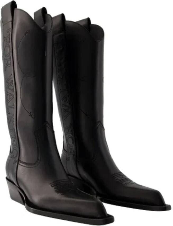 Off White Leather boots Black Dames