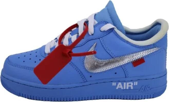 Off White Leather sneakers Blue Dames