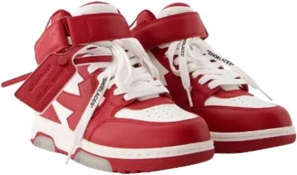 Off White Leather sneakers Red Dames