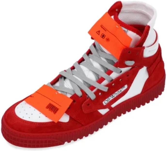 Off White Leather sneakers Red Heren