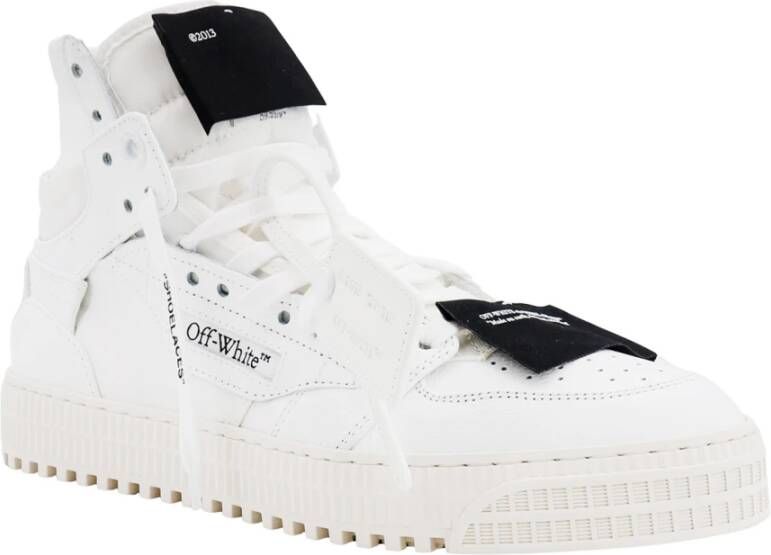 Off White Leren en canvas sneakers met ritssluiting White Heren