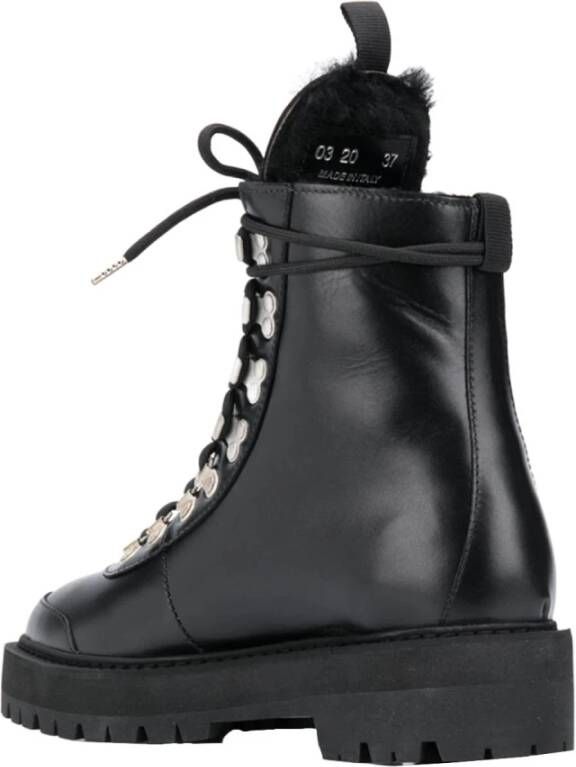 Off White Leren Enkellaarzen Black Dames