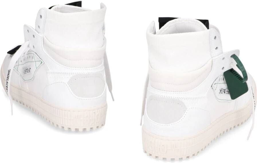 Off White Leren High-Top Sneakers White Heren