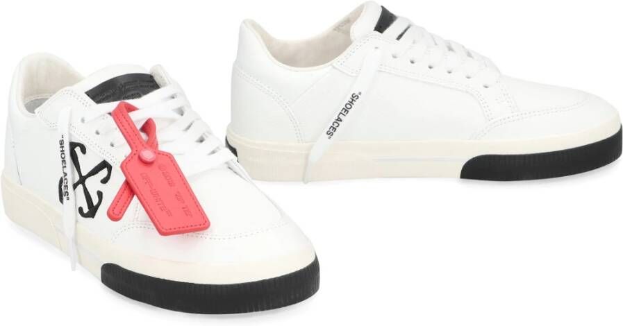 Off White Leren lage sneakers met bedel White Dames