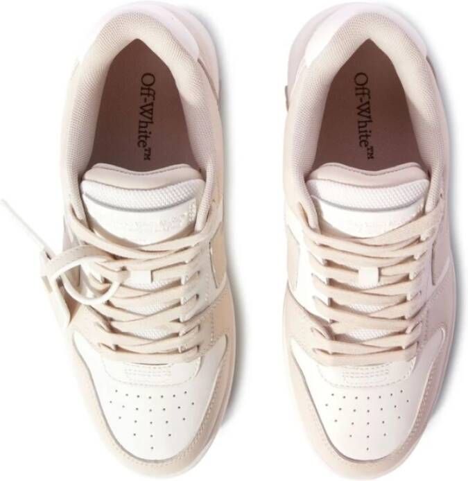 Off White Leren Sneakers met Arrows Motief White Dames