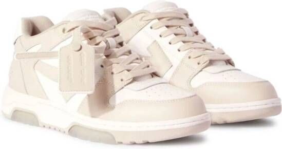 Off White Leren Sneakers met Arrows Motief White Dames