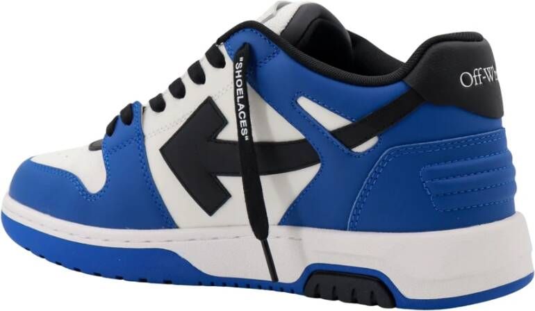 Off White Leren sneakers met iconische ritssluiting Blue Heren