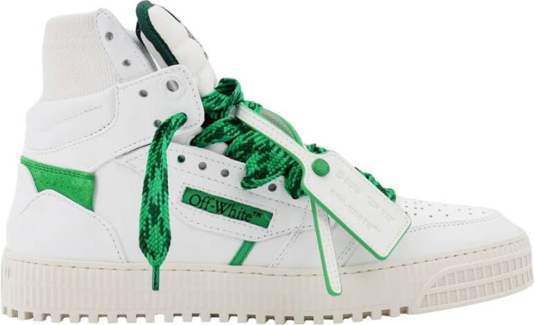 Off White Leren Zip-Tie Sneakers White Heren