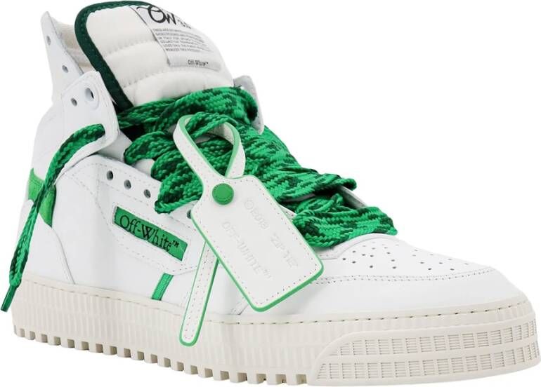 Off White Leren Zip-Tie Sneakers White Heren