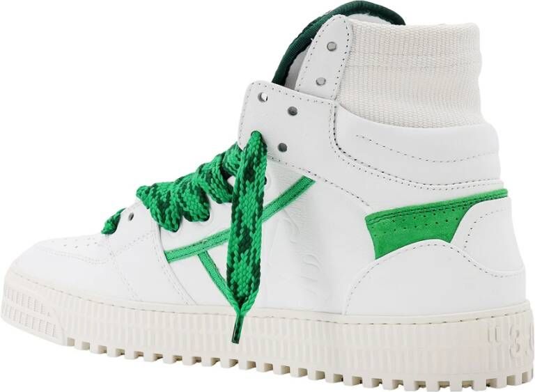 Off White Leren Zip-Tie Sneakers White Heren