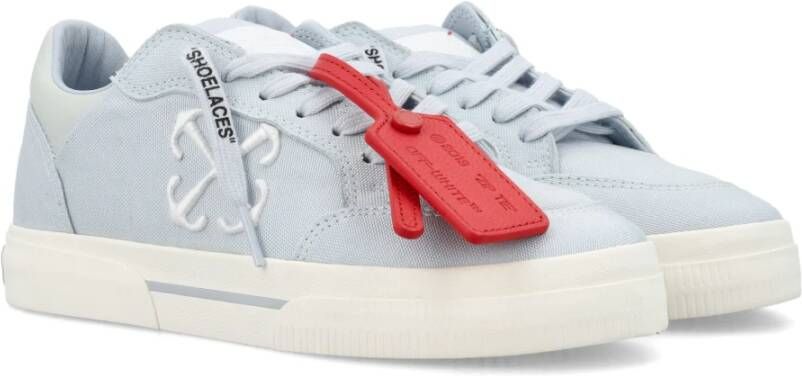 Off White Lichtblauwe Vulcanized Sneakers Blue Dames