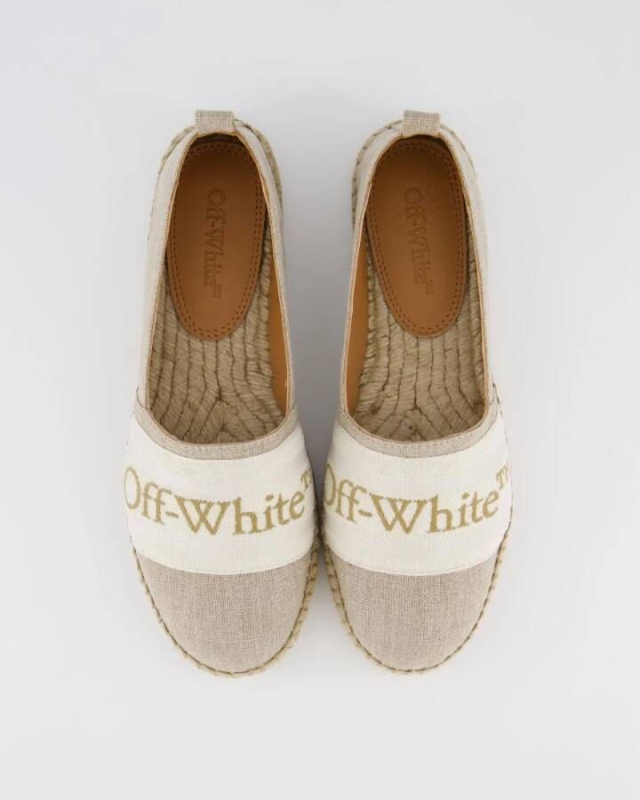 Off White Linnen Espadrilles voor Dames Beige Dames