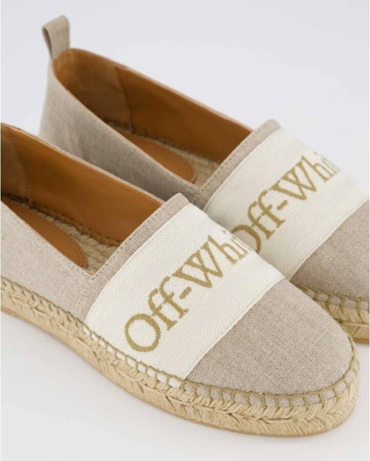 Off White Linnen Espadrilles voor Dames Beige Dames