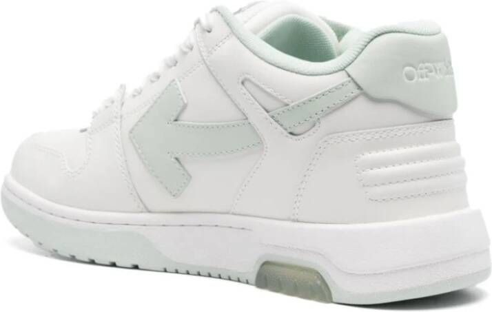 Off White Mintgroene Leren Sneakers White Heren